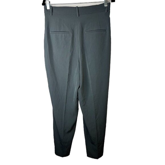 H&M Dress Pants Size 8 Gray Tapered High Rise Pleated Front Pockets New B1 NWTS - Picture 6 of 13